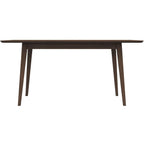 Modern Rectangular Dining Table with Solid Wood Construction - Dark Brown or White