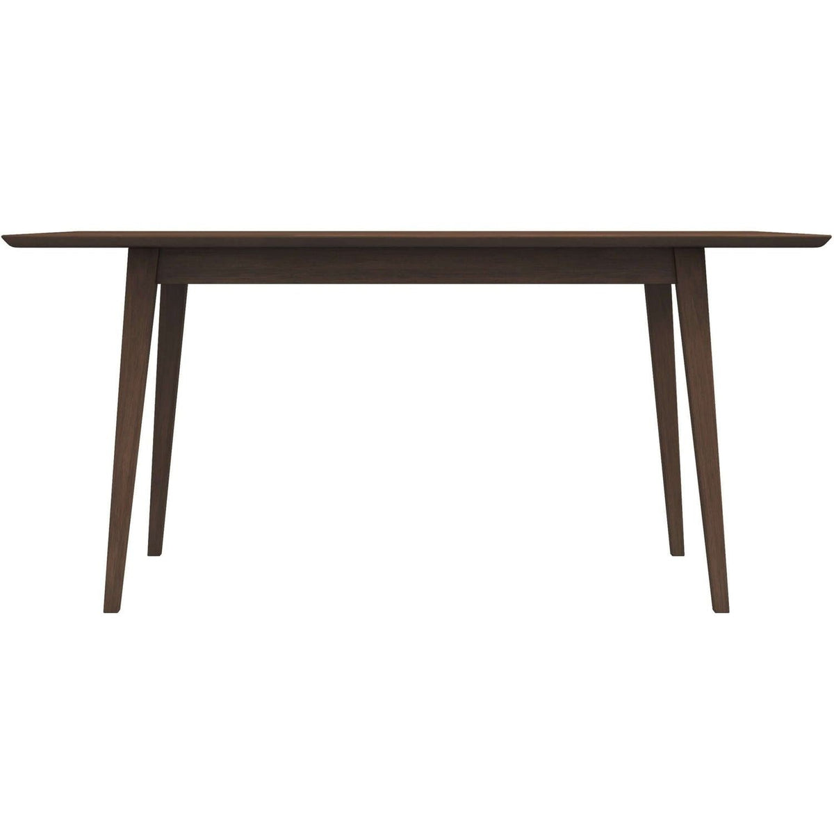 Modern Rectangular Dining Table with Solid Wood Construction - Dark Brown or White