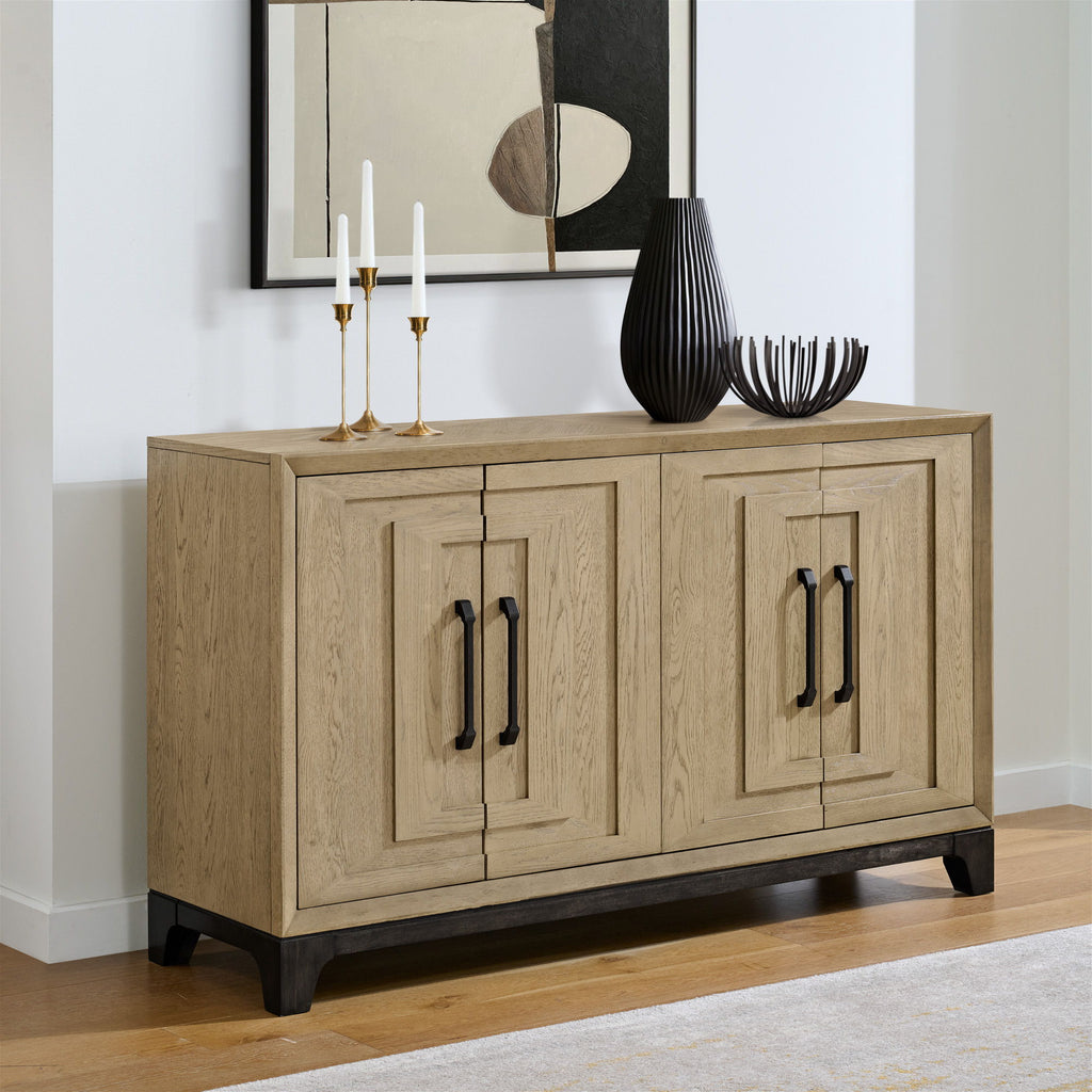 Sideboard with Ample Storage and Wine Racks - Brown