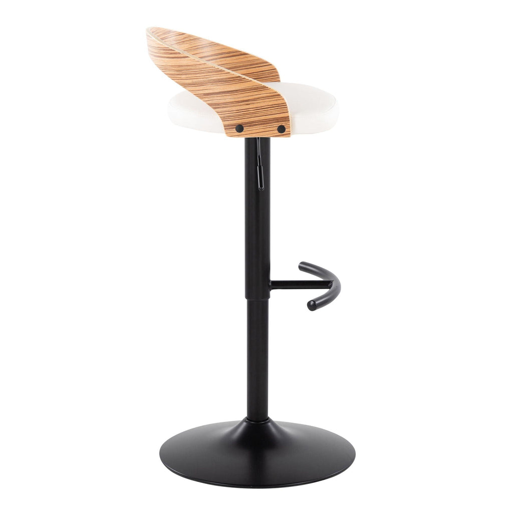 Adjustable Swivel Barstool Set with T Footrest - White or Black