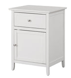 1 Drawer / 1 Door Nightstand with Durable Wood Construction - Multiple Colors