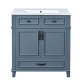 Bathroom Vanity with Sink and Storage Cabinet - White, Blue, or Dark Green
