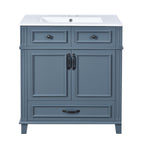 Bathroom Vanity with Sink and Storage Cabinet - White, Blue, or Dark Green