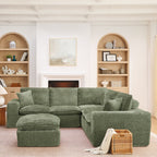 Sectional Sofa with Moveable Ottoman and Modular Design - Multiple Colors