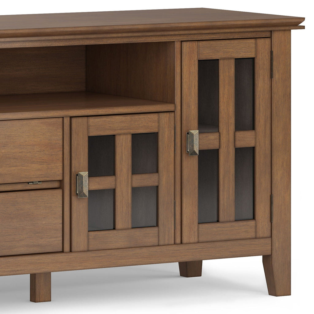 Rustic Natural Aged Brown TV Media Stand with Ample Storage - 72" Wide