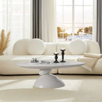 Lucky Stone Shaped Table with Sculptural Base – White, Black, or Gray