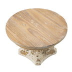Cream & Brown Cake Stand with Magnesium Base - 9.5" W x 9.5" D x 5.3" H