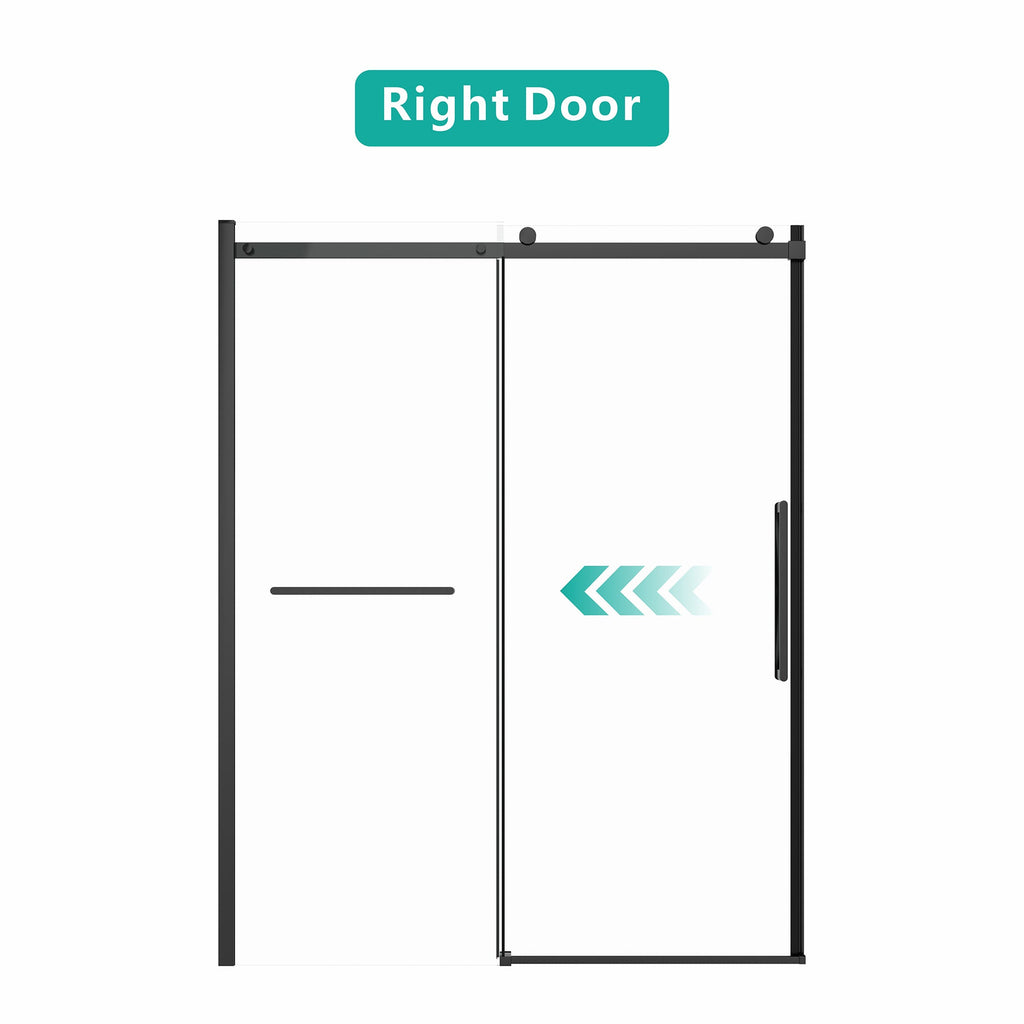 Frameless Sliding Shower Door with 8mm Tempered Glass - Matte