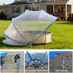 18ft Ground-Mounted Retractable Pool Cover with Fiberglass Rods - Blue