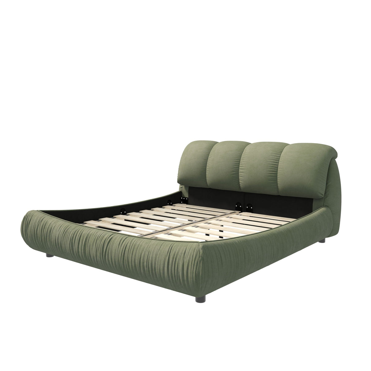 Upholstered Platform Bed with Oversized Padded Headboard