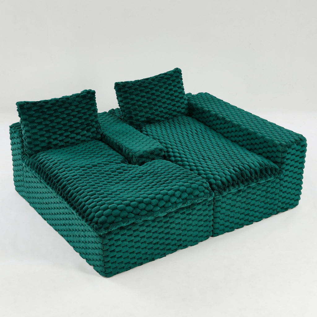 Convertible Modular Sectional Sofa with Twin Seat and Chaise - Multiple Colors