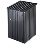 Outdoor Steel Storage Shed with Lockable Door - Black