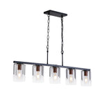 Adjustable Pendant Lighting with Clear Glass Shade - Black or Gold