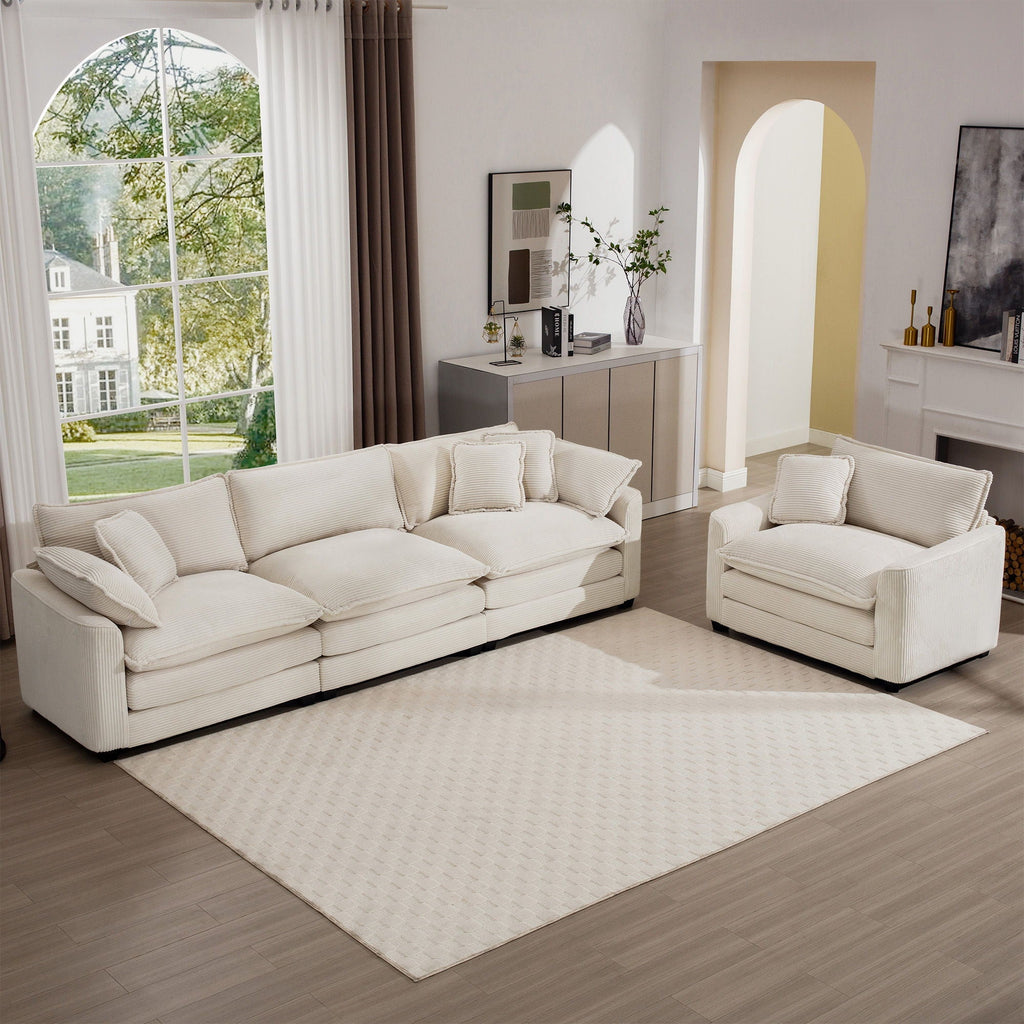 Oversized Deep-Seat Fabric Sofa & Chair Sets