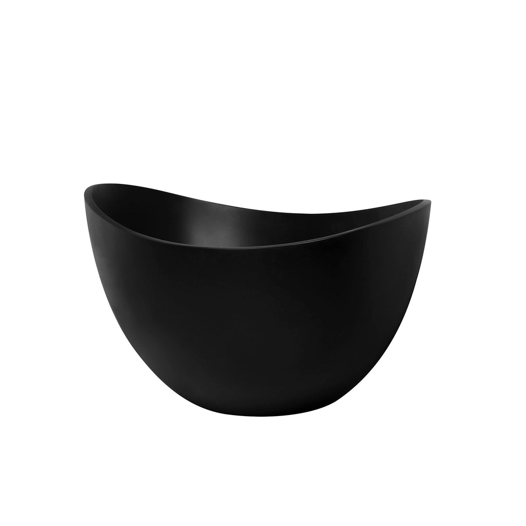 Freestanding Solid Surface Soaking Bathtub with Ergonomic Design – White or Black