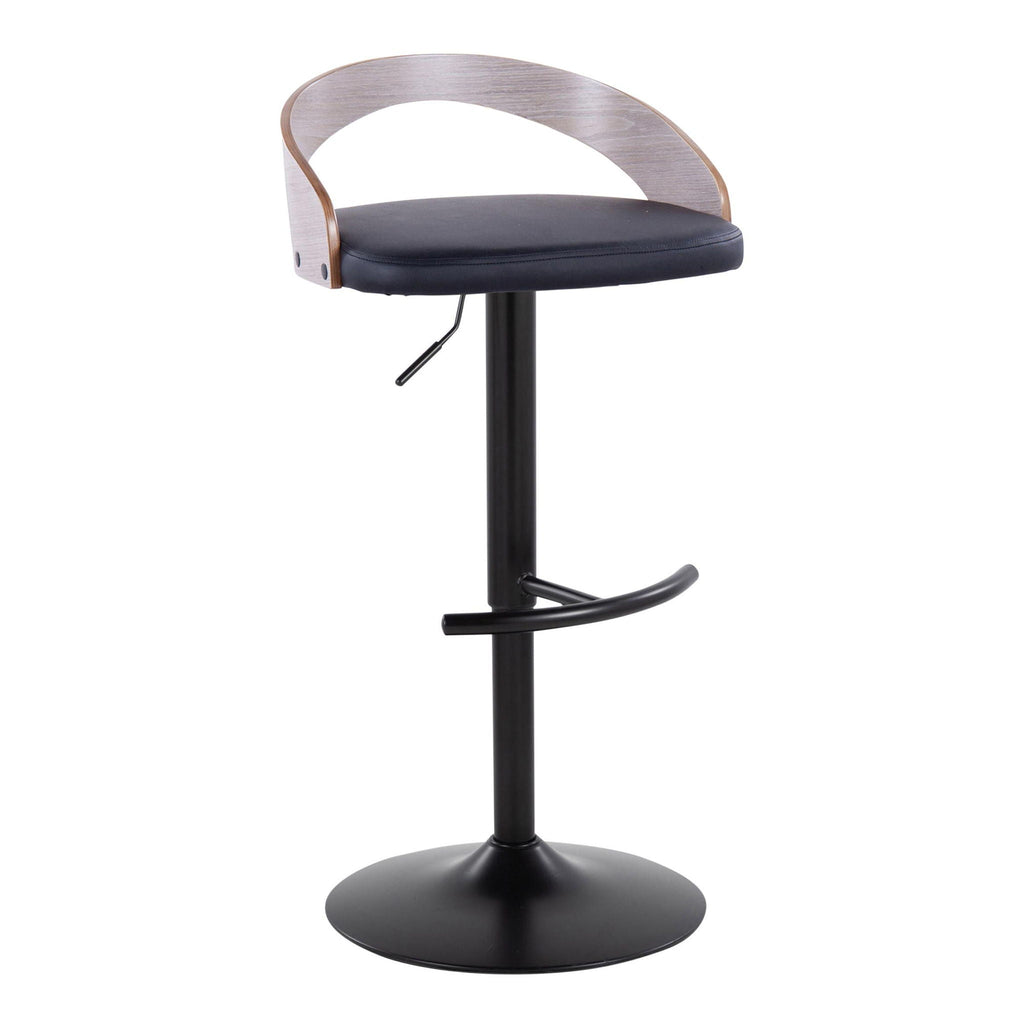 Adjustable Swivel Barstool Set with T Footrest - White or Black