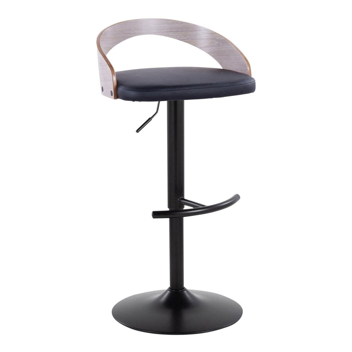 Adjustable Swivel Barstool Set with T Footrest - White or Black
