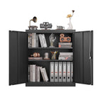 Metal Storage Cabinet With Locking Doors And Adjustable Shelf