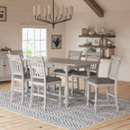 Gray Gathering Height Bar Table with Spacious Surface - Solid Wood