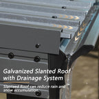8' x 10' Lean To Gazebo with Upgraded Drainage System - Gray