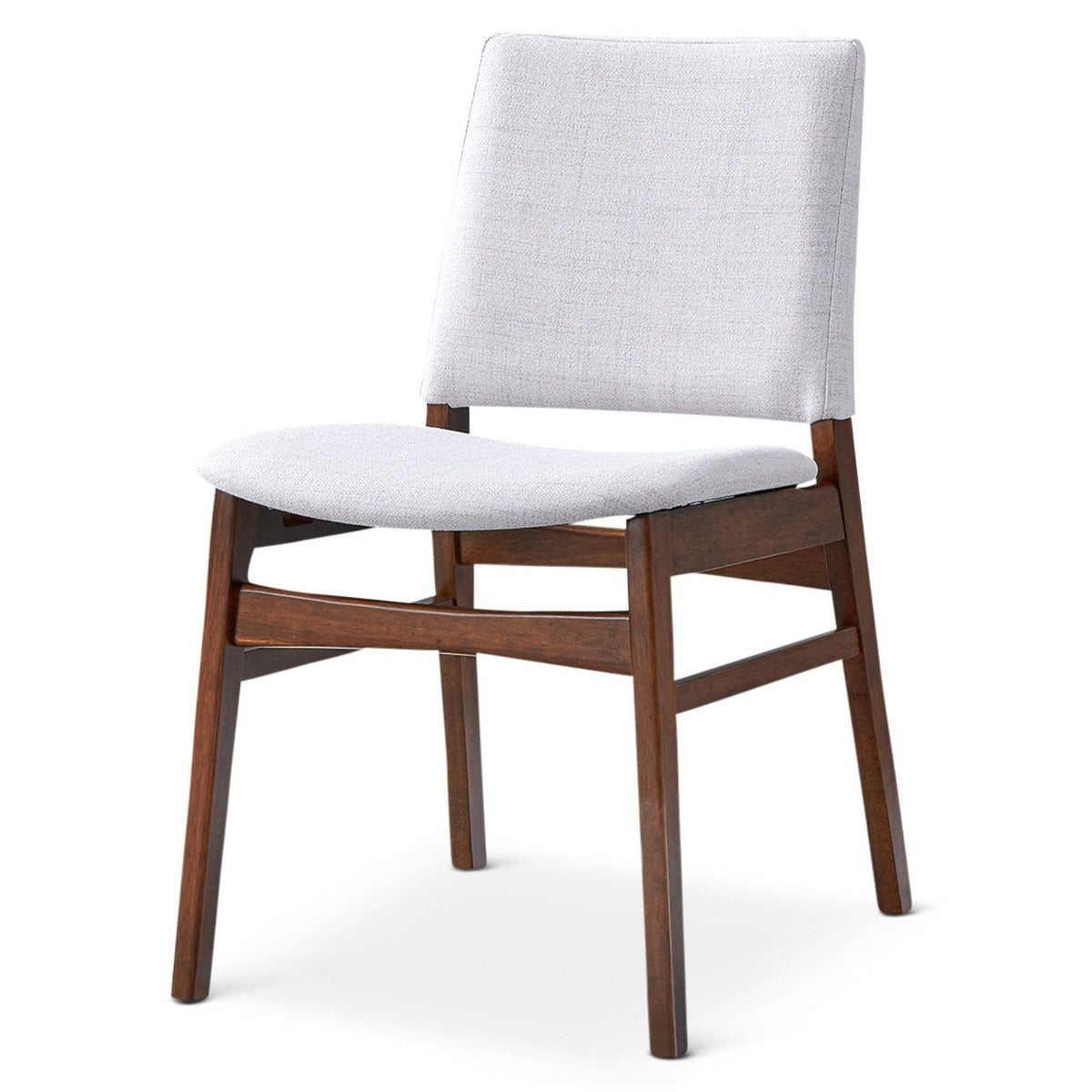 Brown / Light Gray Dining Chair Set with Solid Wood Frame - Set of 2