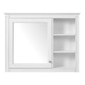 Wall Mounted Medicine Cabinet with Mirror and Adjustable Shelf - White