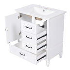 30" Bathroom Vanity with Sink and Soft-Close Drawers - White or Black