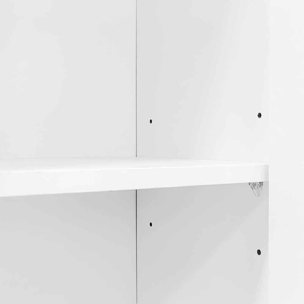 Wall Unit Entertainment Center with Glass Doors - White or Black