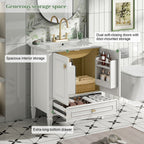 Freestanding Vanity with Drawer & Soft Close Doors - Green or White