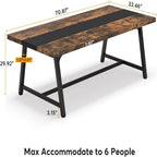 Modern Rectangular Conference Table for 6-8 People with Durable Frame - Dark Gray or Dark Brown