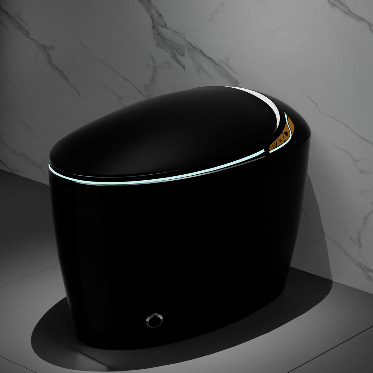 Smart Toilet with Bidet Built In, Auto Open/Close & Foot Sensor - White Porcelain