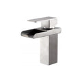 Single Handle Bathroom Faucet with Waterfall Design - Brushed Nickel