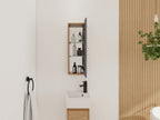 10'' Bathroom Mirror Cabinet with Adjustable Shelves - Imitative Oak