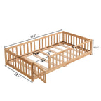 Solid Floor Bed with Door and Safety Fence - Full or Twin Size