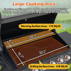 6 Burner Gas Grill with Side Burner - Black