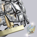 39" Contemporary Crystal Pendant Chandelier with K9 Crystal - Black & Gold