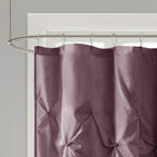 Tufted Semi-Sheer Shower Curtain with Textured Tufting - Soft Plum