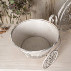 Rustic Bicycle Metal Wire Wall Planter Basket with Vintage Design - Grey and White