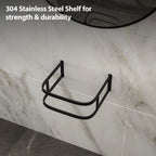Wall Mounted Bathroom Sink with Towel Bar & Overflow - White / Black