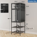 3D Printer Cabinet with Double Layer Filament Storage and Noise Reduction - Black