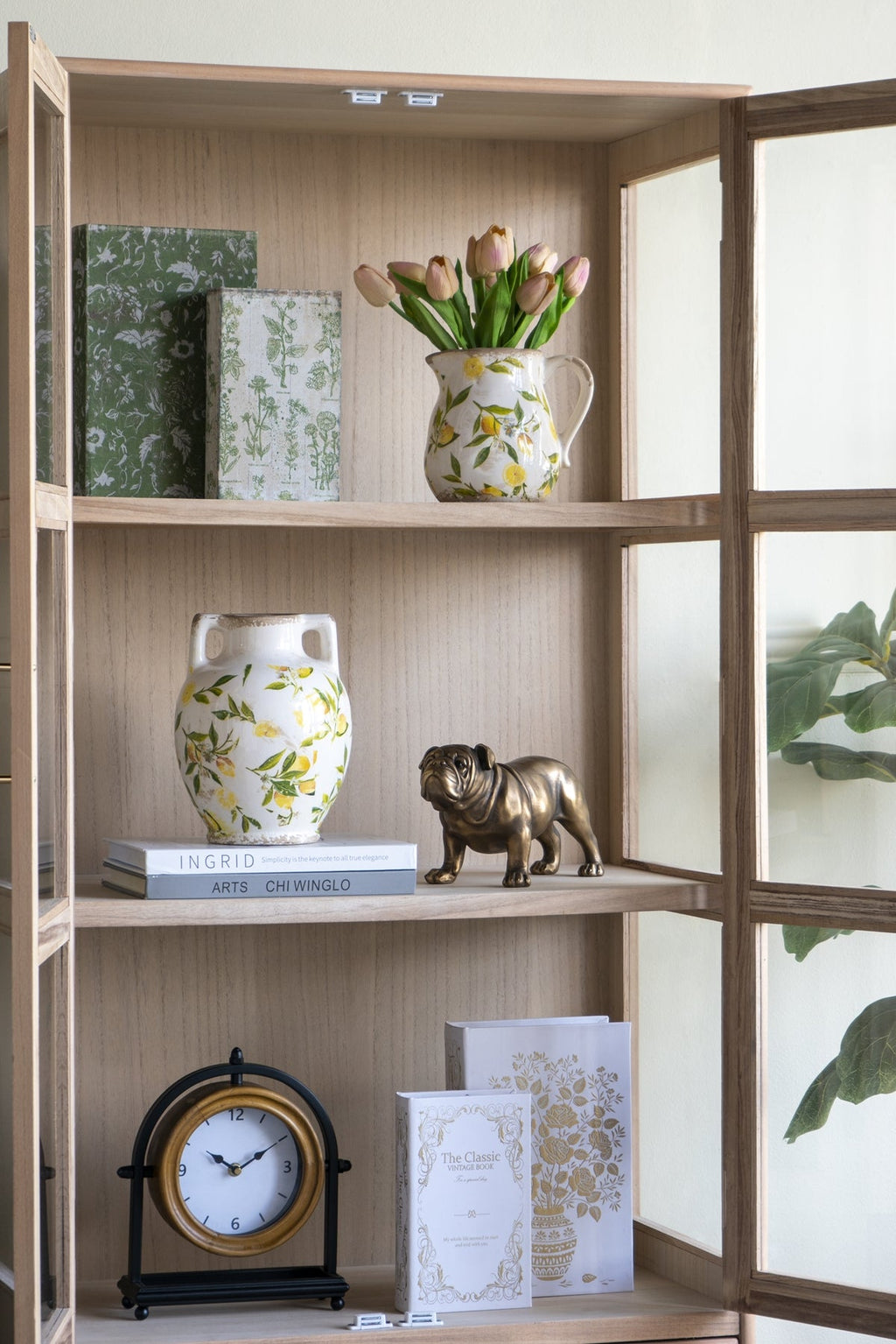 Rustic Floral Decorative Book Boxes with Hidden Storage - Set of 2