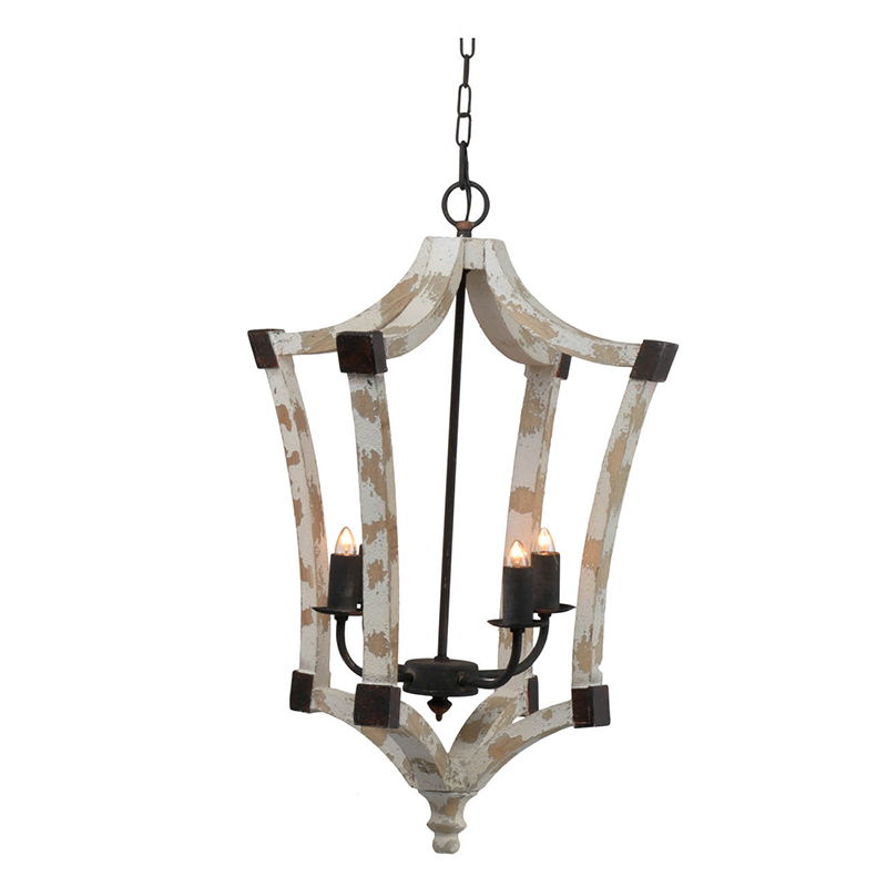 4 Light Chandelier - Cream