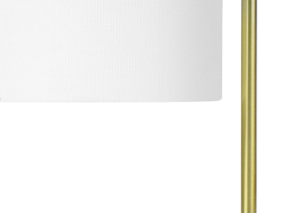 White Marble Table Lamp with Fabric Shade - Contemporary - White