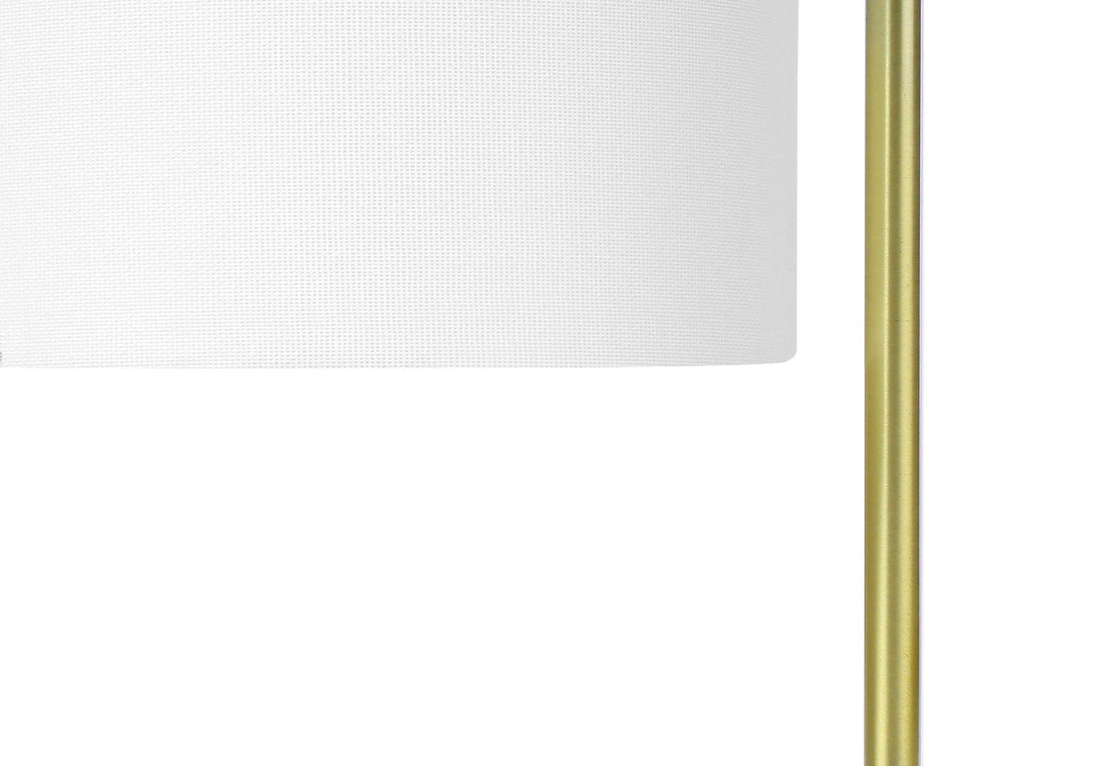 White Marble Table Lamp with Fabric Shade - Contemporary - White