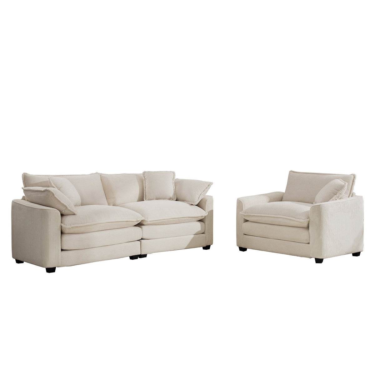 Oversized Deep-Seat Fabric Sofa & Chair Sets