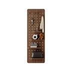 Full Length Wall Mounted Mirror with Shelf and Hook - Dark Brown, White, or Light Brown