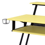 Music Recording Studio Desk with Cable Management - Black and Yellow