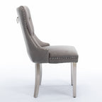 Contemporary Upholstered Dining Chair Set with Nailhead Trim - Multiple Colors