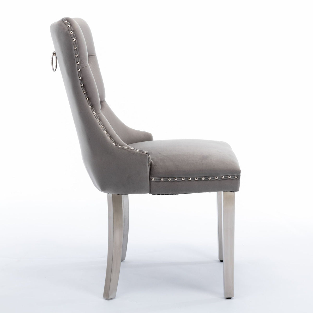 Contemporary Upholstered Dining Chair Set with Nailhead Trim - Multiple Colors