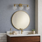 Luster 3 Lights Vanity With Clear Glass